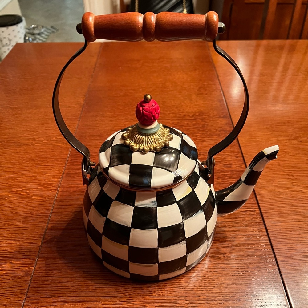 Mckenzie Childs (used) Courtly Check tea kettle